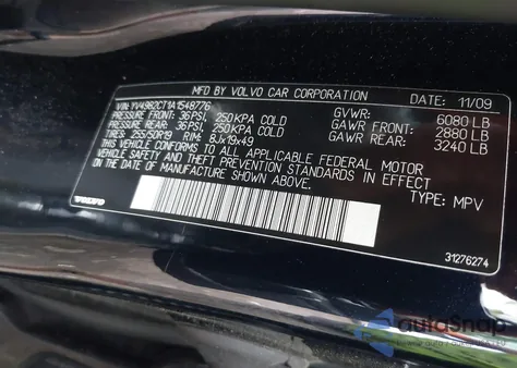 2010 Volvo Xc90 from USA, damaged, VIN YV4982CT1A1548776